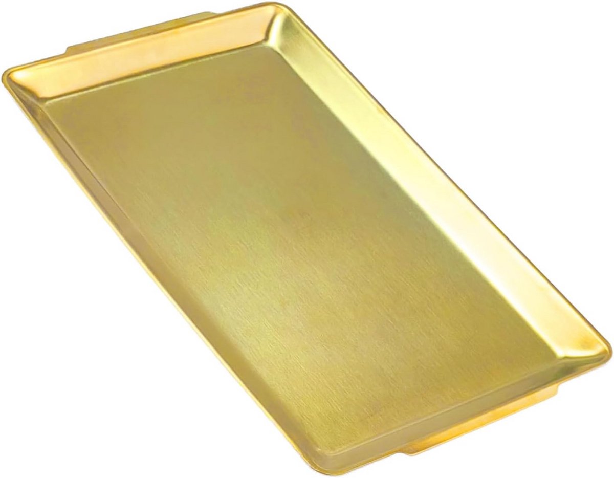 Grote Rechthoekige Serveerschaal van RVS 40x24cm - Goudkleurig en Krasbestendig