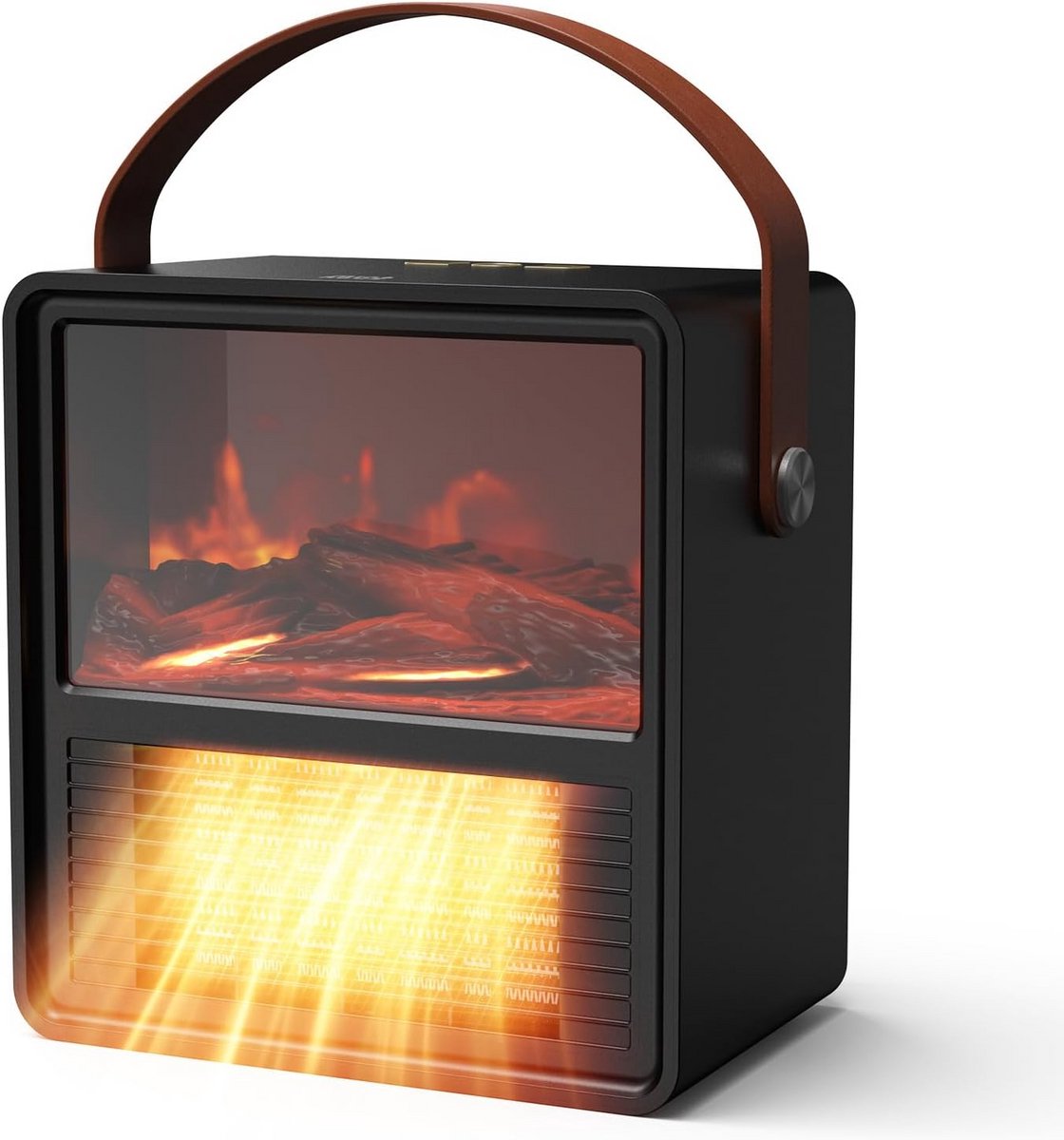 Draagbare Elektrische Ventilator Kachel met 3D Vlam Effect - 1200W