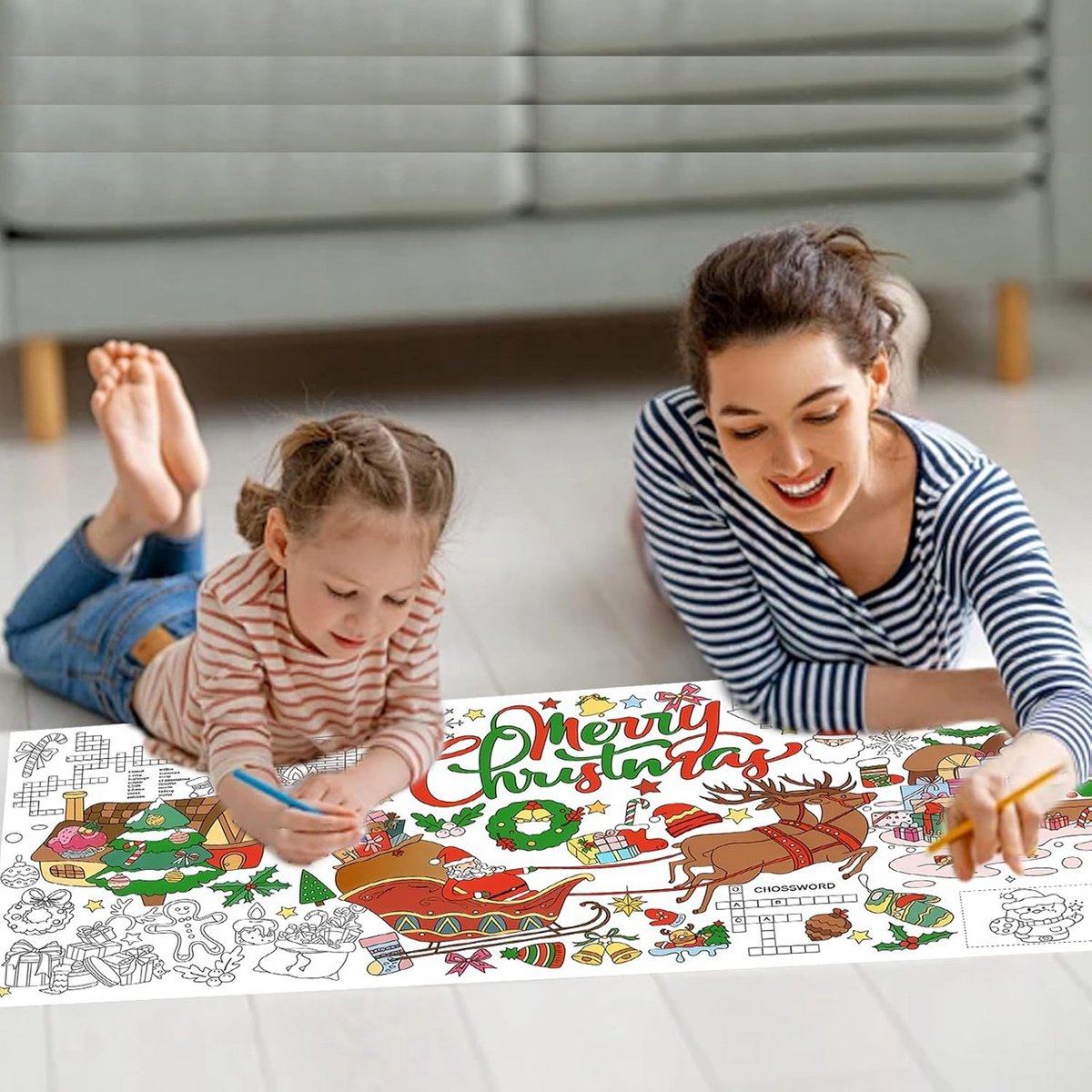 Inkleurbare Kerst Tafelkleden voor Kinderen - Knutselactiviteit en Decoratie