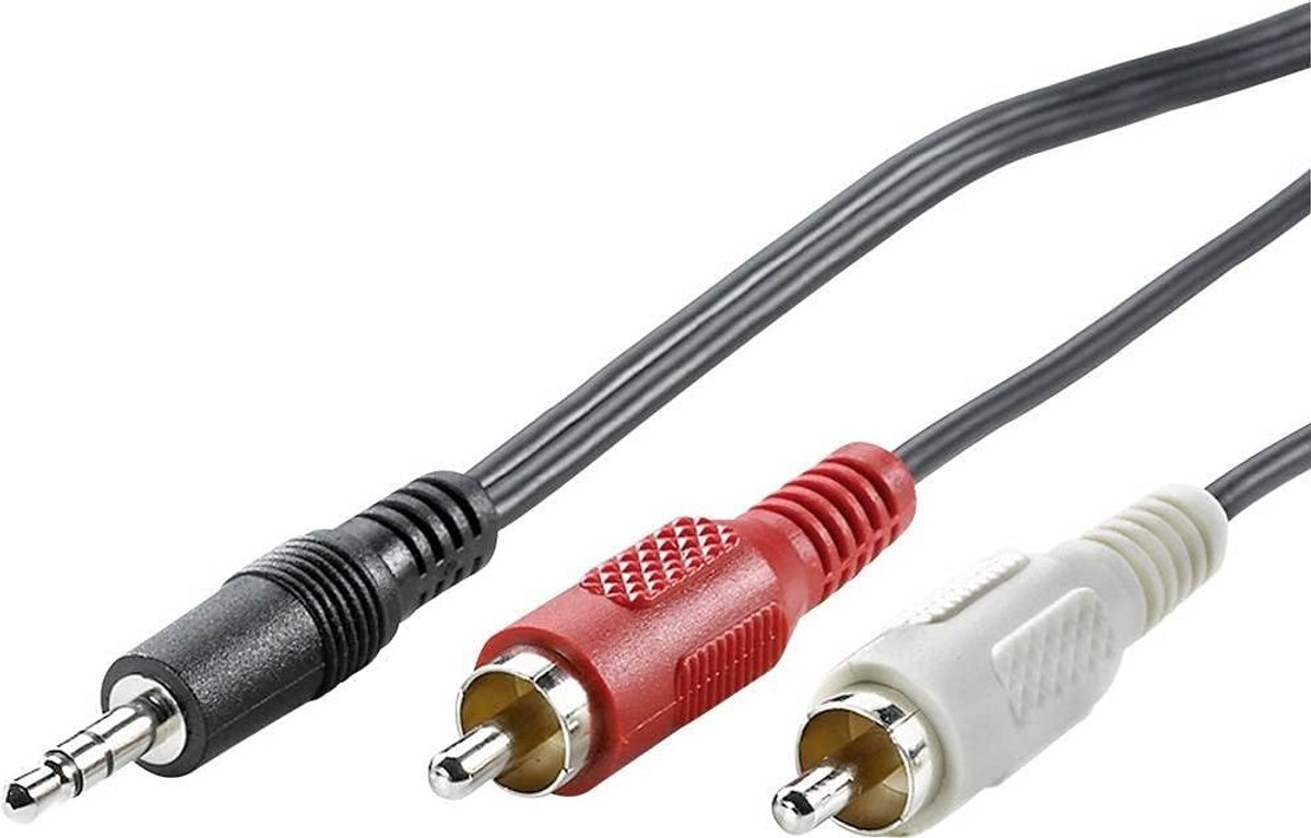 3,5mm Jack naar 2x Cinch Audiokabel 5 meter