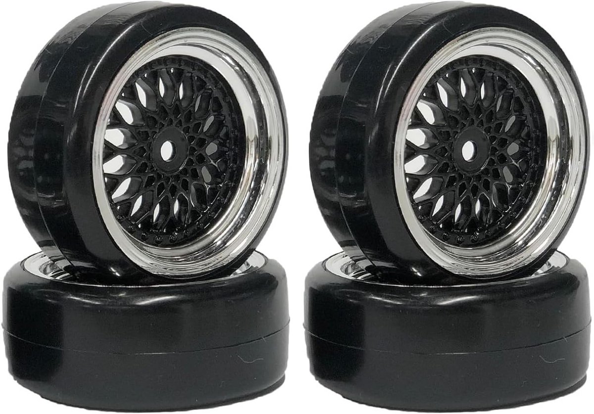 4 Stuks RC Drift Wielen en Banden 63mm voor 1/10 On Road Raceauto