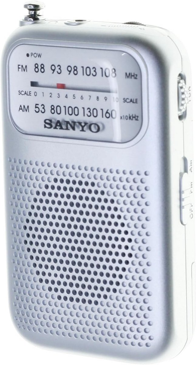 Draagbare Radio AM/FM Ontvanger Zilver Compact