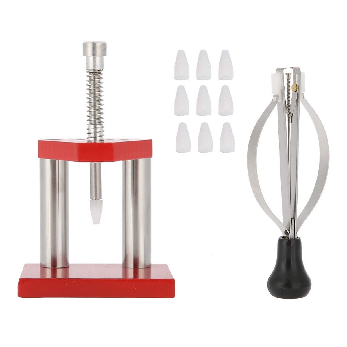 Professionele Horloge Reparatie Set - Handremover met 10 Plastieken Caps - Voor Het Verwijderen van Klokwijzers