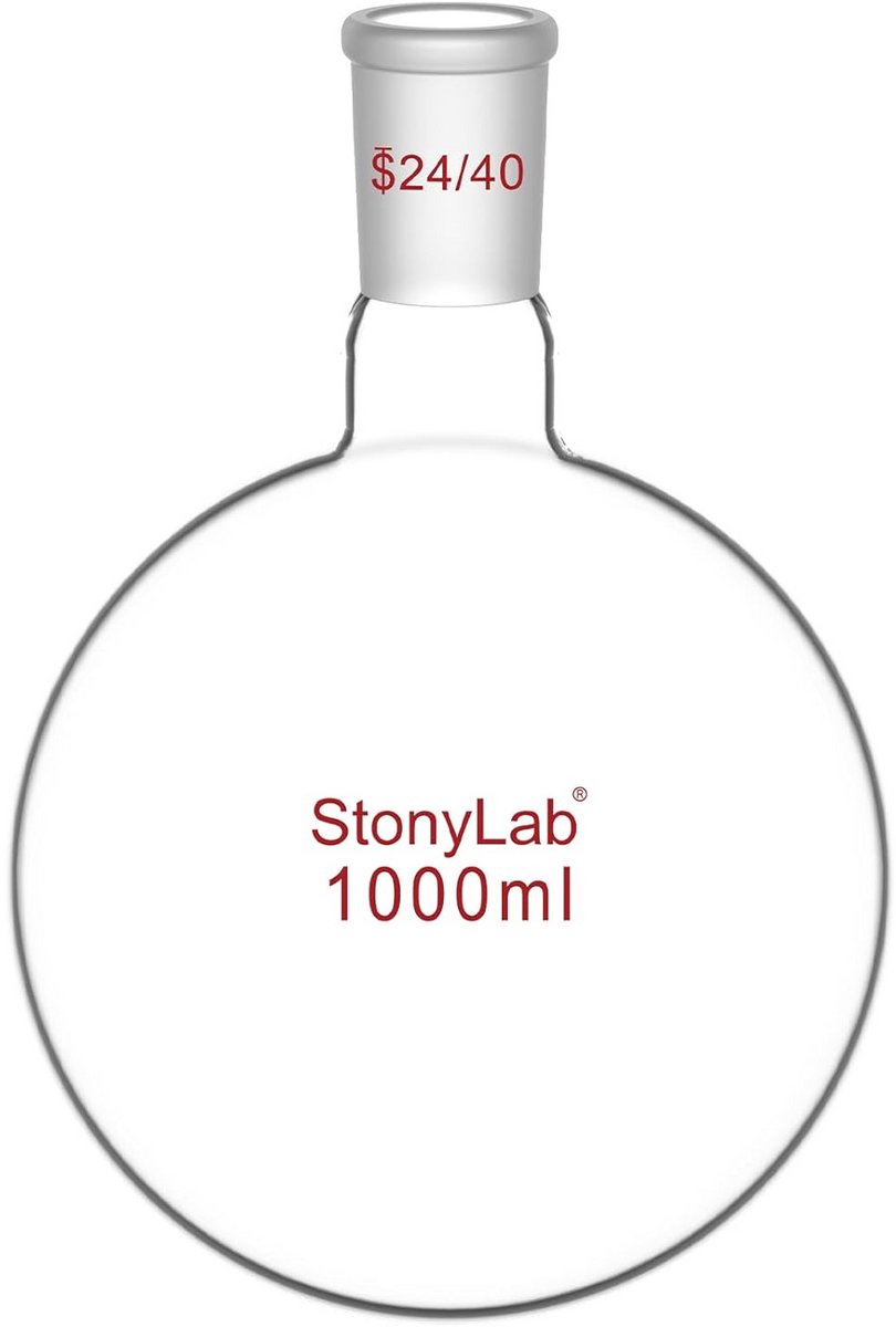Ronde Bodem Kolf 1000 ml met Korte Hals – Borosilicaatglas – Lab Kolf