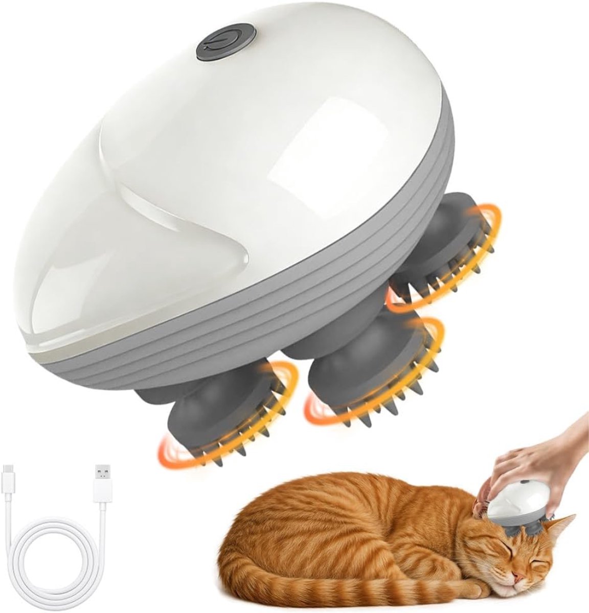 RWB® Hoofdmassage - Hoofdmassage Apparaat - Massage Apparaat - Grijs - 11cm x 9cm x 7cm