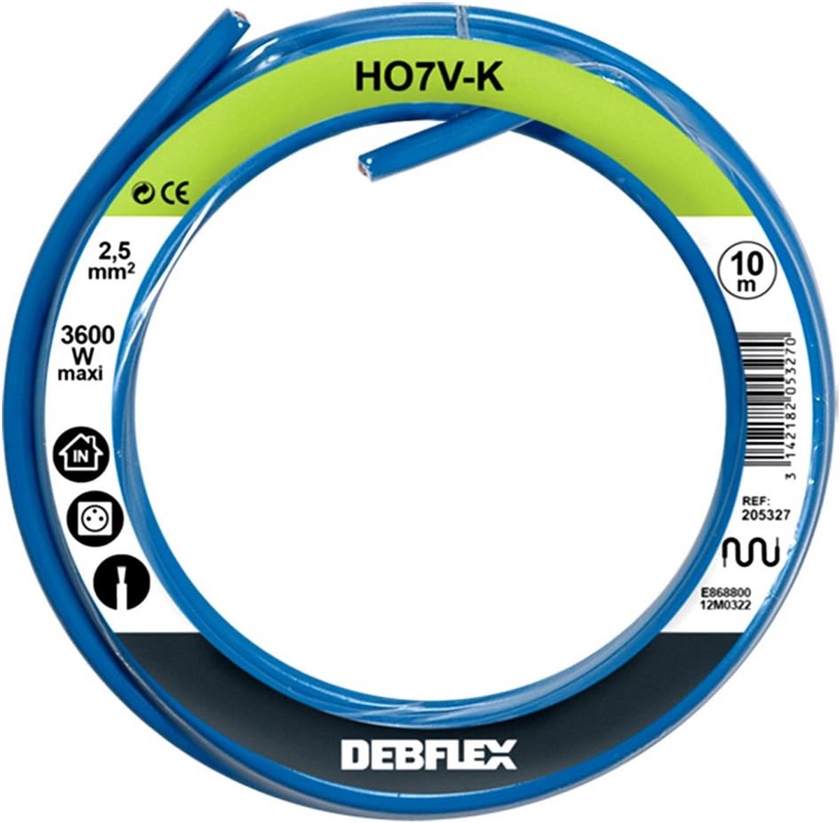 Flexibele Elektrische Aderkabel 2,5 mm² Blauw 10 Meter