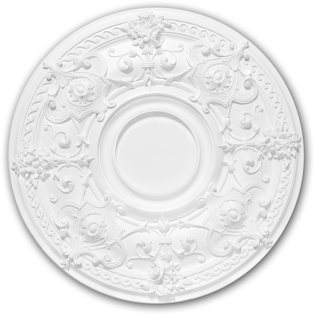 Plafond Rozet 156040 Profhome Sierelement plafond centrum neo-empire stijl wit Ø 70,7 cm