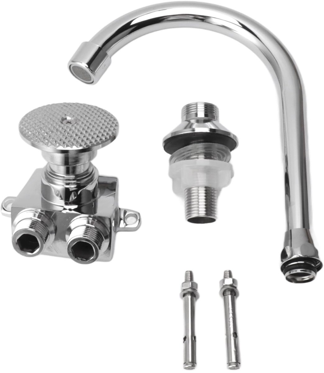 Pedal Faucet - Touchless Floor Mount - Hot Cold Water Mixer Tap - Kitchen Sink - Laboratory Hand Washing Device - Public Place
