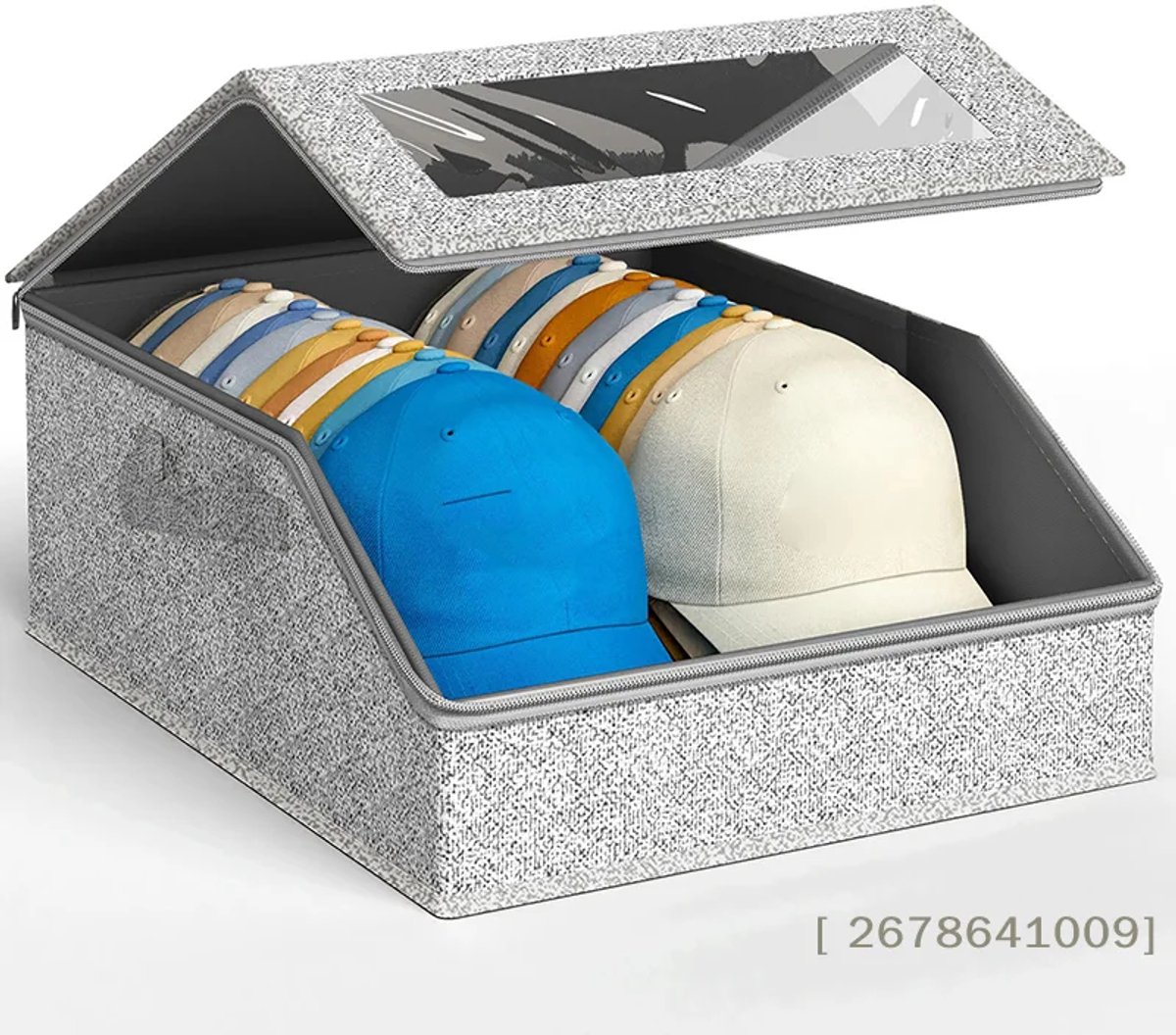 Hat Storage Box met Transparant Venster – Opvouwbare Petten Organizer voor Baseball Caps & Accessoires