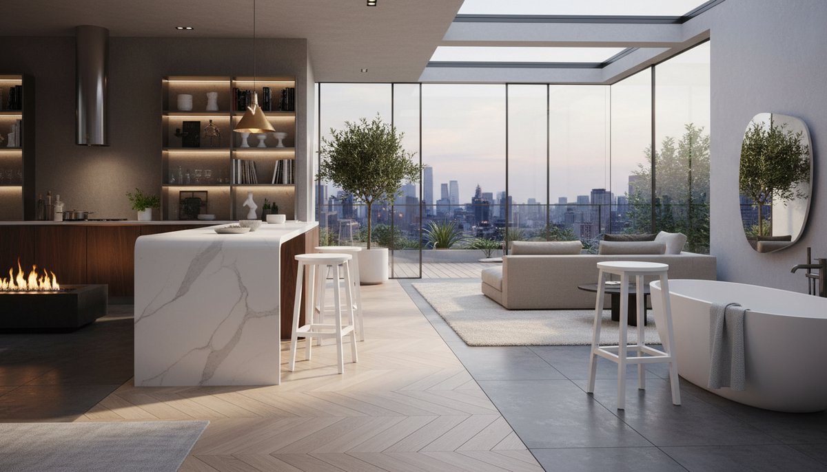 Barkrukken Set van 2 – House&Garden Industriële Barstoelen 65 cm – Metaal & Hout – Met Voetensteun – Crème/Wolkenwit – Voor Keuken, Eiland & Eetkamer