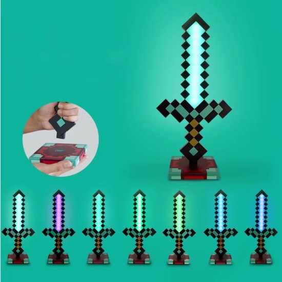 Kleurveranderend Diamant Zwaard Nachtlampje - LED Bureaulamp, Game Accessoire en Decoratief Ornament - Origineel Cadeau voor Gamers en Sfeerverlichting van Merkloos — afbeelding 2