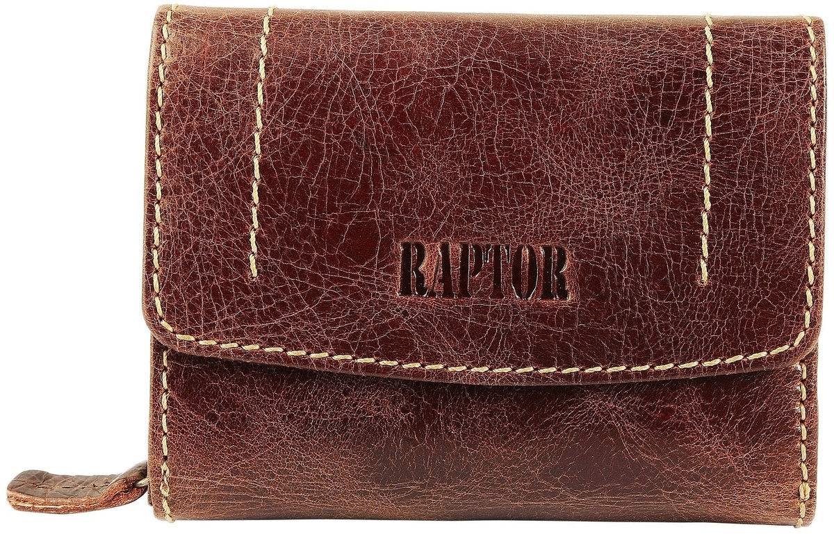 Raptor Damesportemonnee horizontaal echt leer RA40042 Damesportemonnee van echt leer. 12 x 9 cm.
