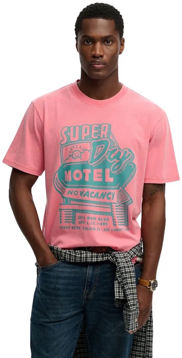 Superdry Roadside Trade Loose T-shirt Heren T-shirts Roze
