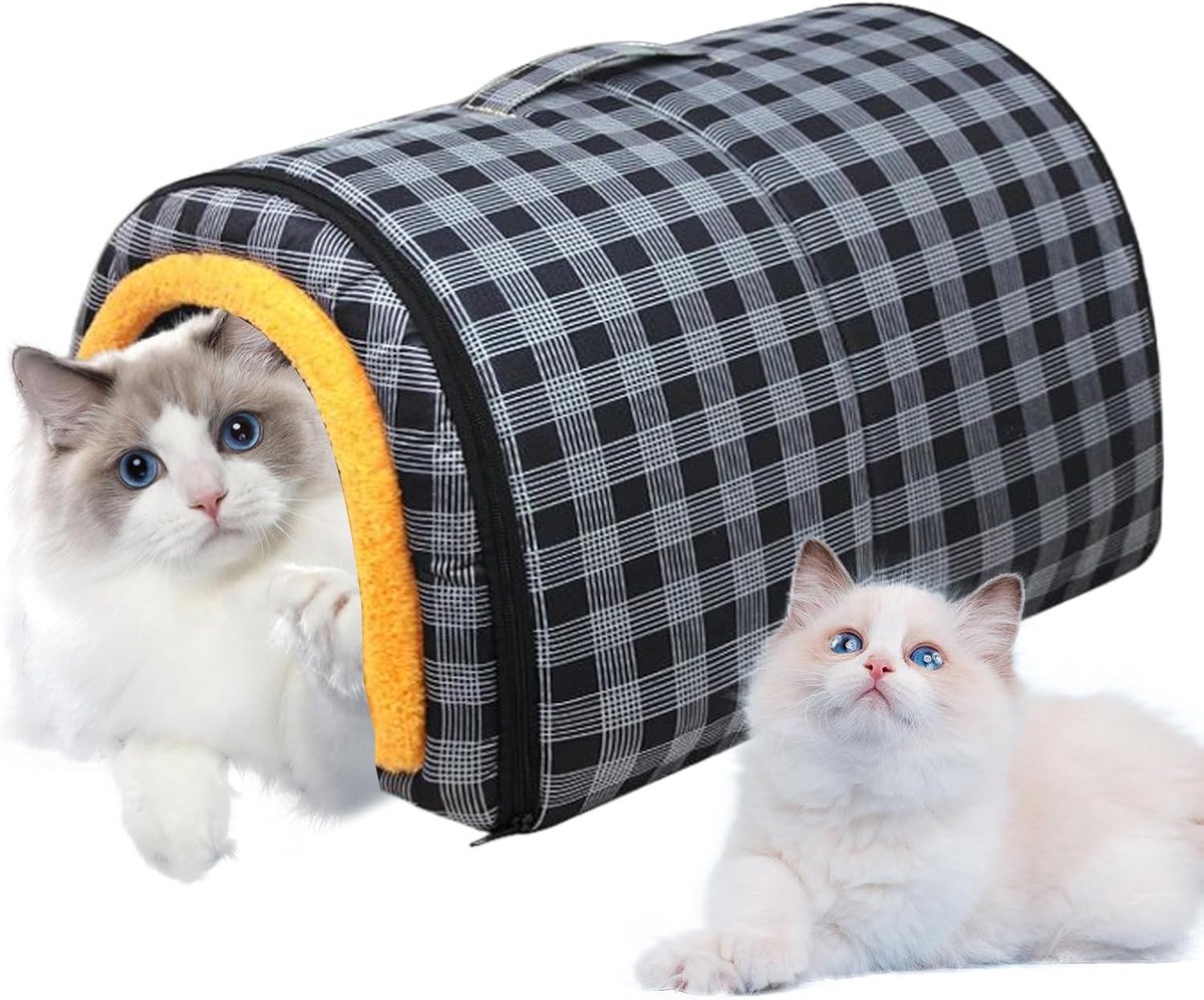 Kattenmand - Dierenmand Huisje - Rustplek - Waterdicht Ontwerp - 35x27x25cm - Zwart