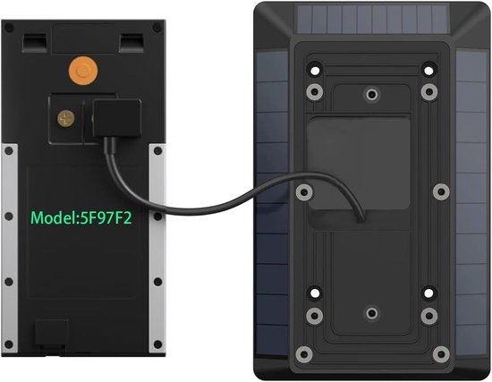 Zonneoplader Deurbel - Solar Charger - Deurbel Opladen - Efficiënte Zonnecellen - 15.3 x 10 x 1.43 cm - Zwart — afbeelding 5