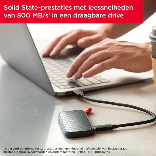 Externe SSD - Draagbare Opslag - Snelle Data Transfer - Valbescherming 2 Meter - 1 TB Capaciteit - Grijs — afbeelding 2