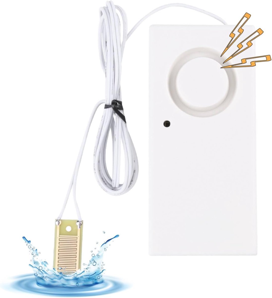 Waterlekalarm Detector - Overstromingssensor - Voorkom Waterschade - 120dB Luid Alarm - 13 x 8 x 4 cm