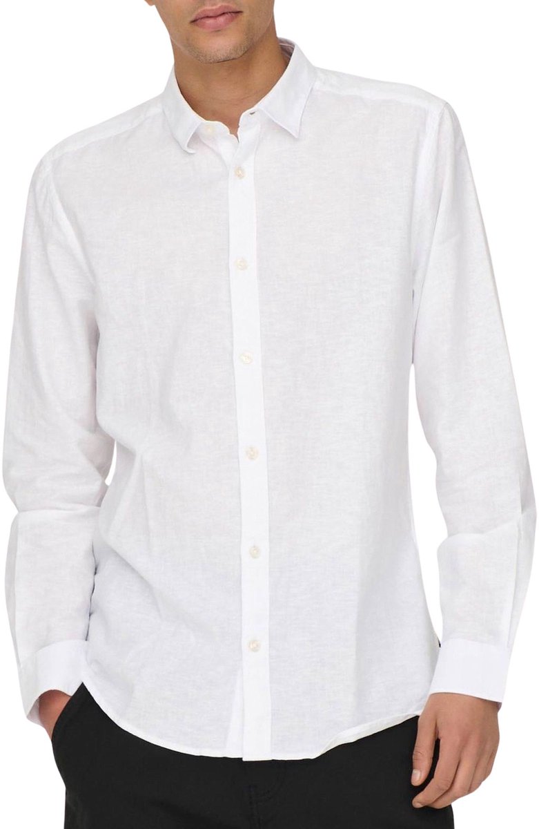 ONLY & SONS - ONSCAIDEN LIFE LS SOLID LINEN BLEND NOOS Heren Overhemd