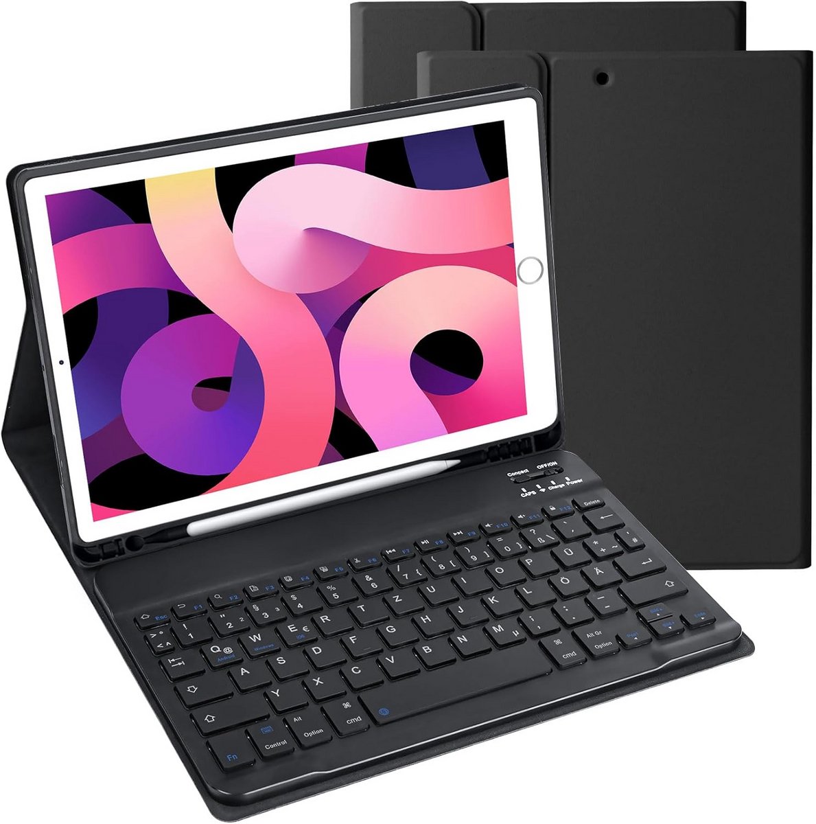 Toetsenbord iPad Hoes - Draadloze Cover - Productief Werken - Afneembaar Toetsenbord - 10.2/10.5 Inch - Zwart