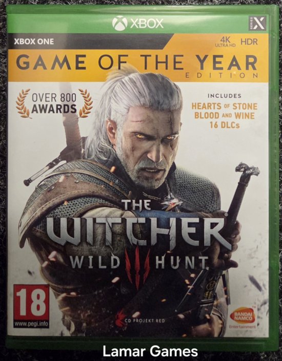 The Witcher 3: Wild Hunt Game of the Year Edition Xbox One gamehoes met Geralt.