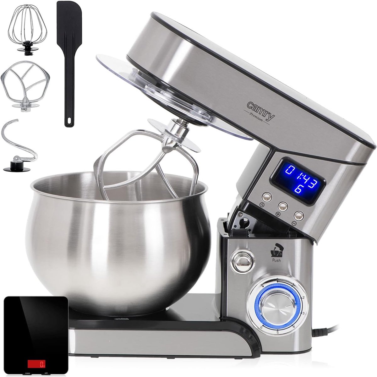 Keukenmachine - Bakmachine Mixer - Zwaar Deeg Kneden - Planetaire Beweging - 5 Liter Kom - Wit
