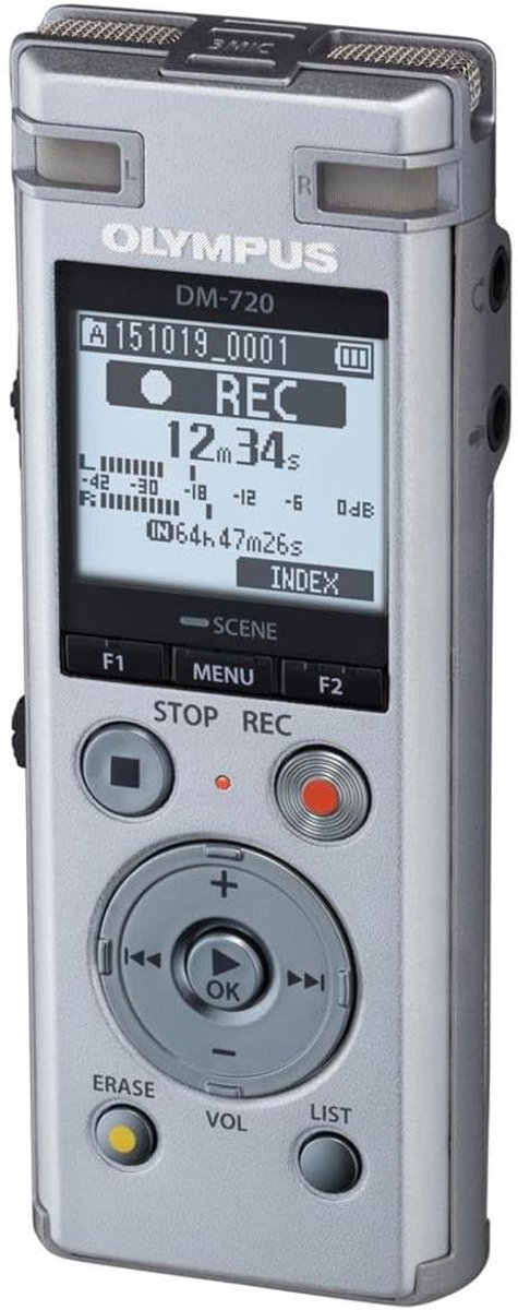 Digitale Recorder - Spraakopname Apparaat - Notities Maken - Lange Opnametijd - 72 gram - Zilver