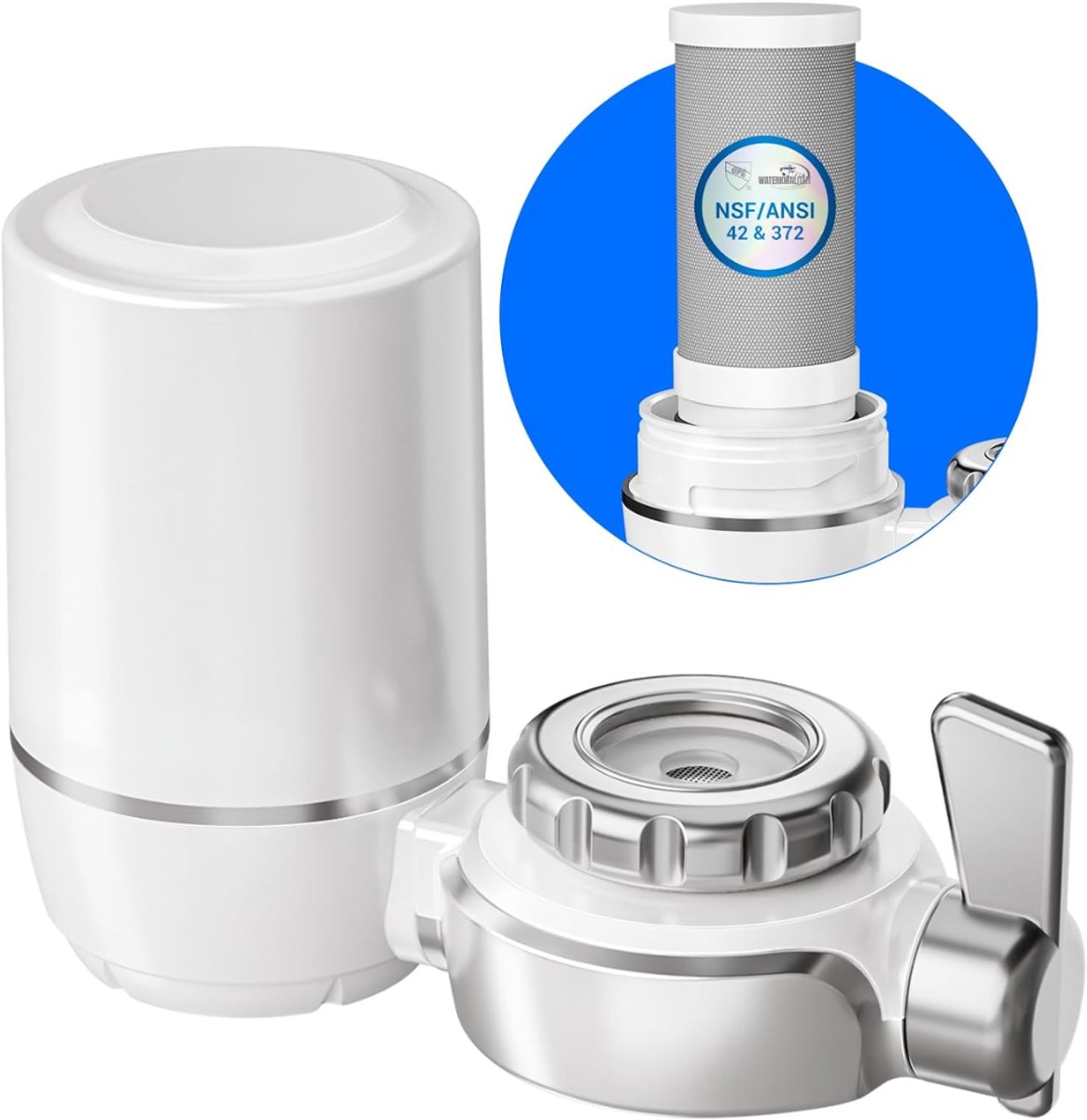 SVN® Waterfilter kraan - Waterfilter - Zilver/Wit- 19cm x 8cm x 21cm