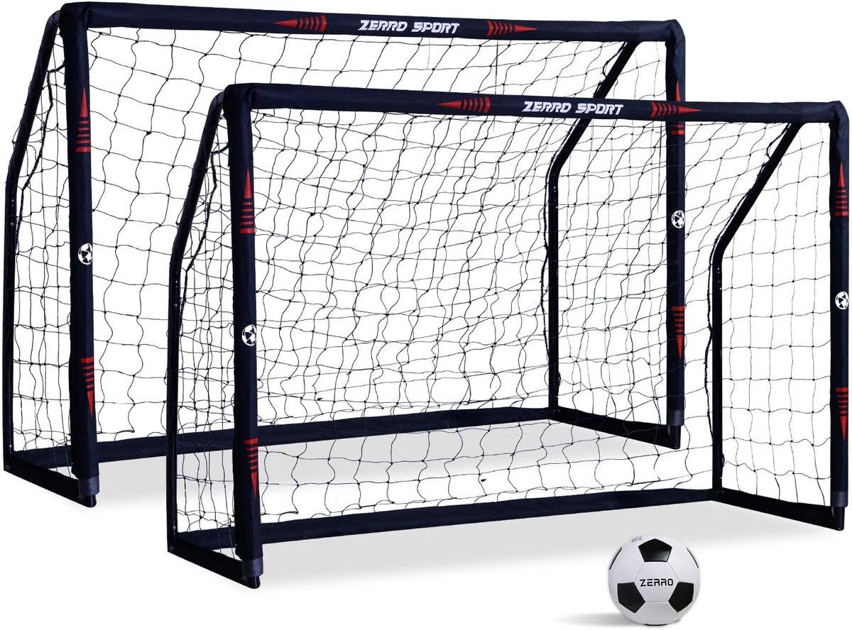 Voetbaldoelen Set - Trainingsdoelen - Buiten Spelen - Verstevigd Frame - 180 x 120 cm - Zwart