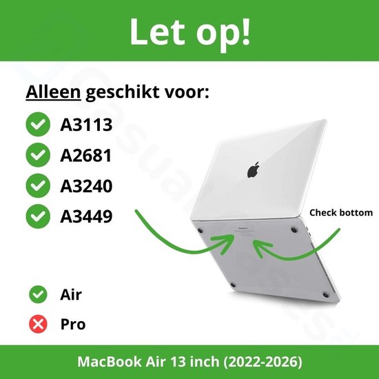Étui Lunso adapté au MacBook Air 13 pouces (2022-2024) - étui - Pebble Charm