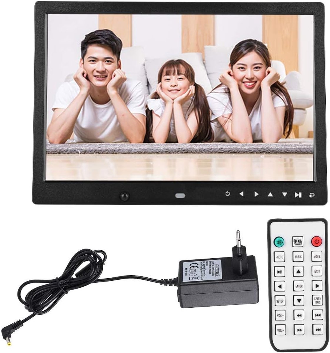 Digitale Fotolijst - Beeldscherm Reclame Display - Foto Muziek Video Afspelen - HD Digitaal Scherm - 13 Inch - Zwart