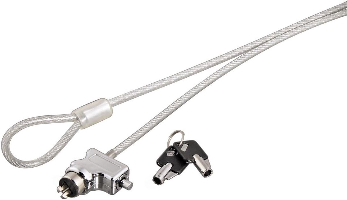 Notebook Veiligheidskabel - Laptop Slot - Diefstal Preventie - Met Sleutel - 18 Meter - Zilver