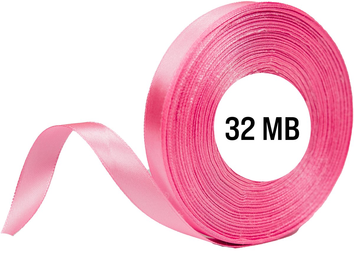 zOkienkiem - Satijnen Lint - 6mm - Roze - 32m
