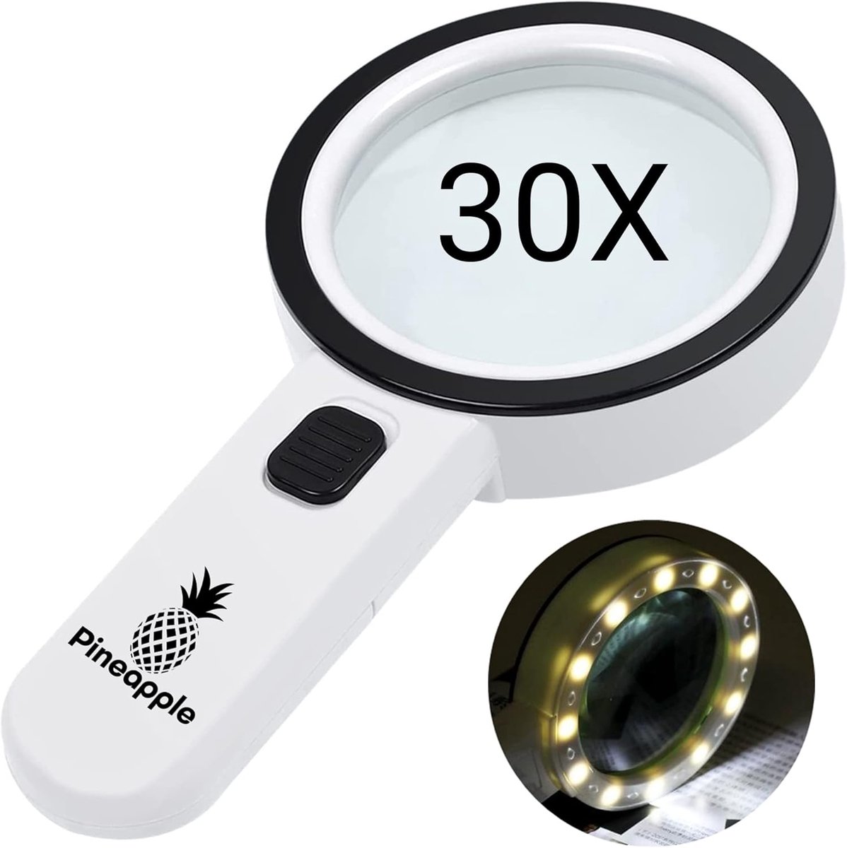 Vergrootglas met licht - Handloep Vergroting - Gedetailleerd Lezen - 12 LED Verlichting - 20 cm Lengte