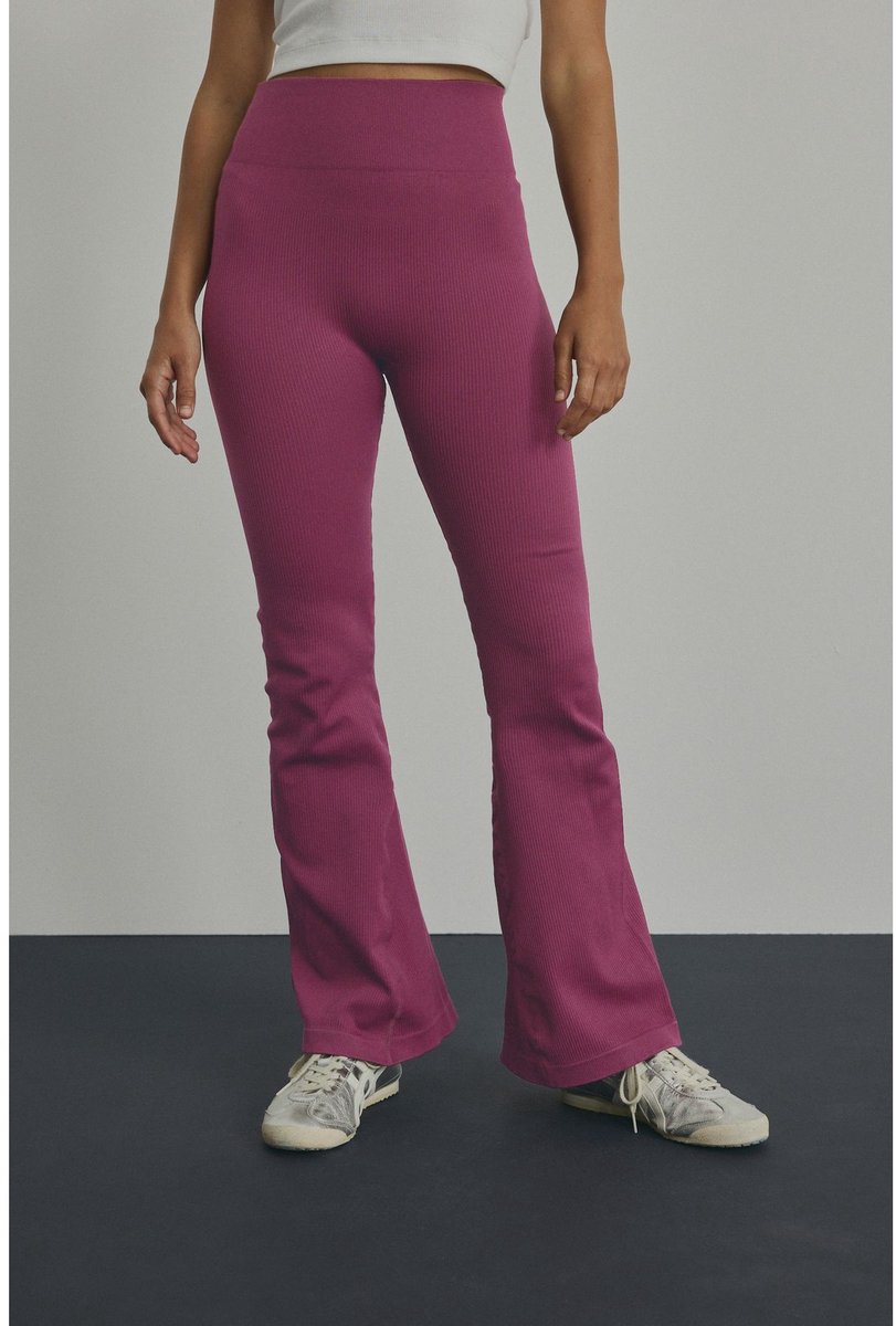 Next - Dames - Geribbelde kickflare leggings - Rood
