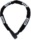 Zwart ABUS kettingslot met witte 'ABUS' logo's.