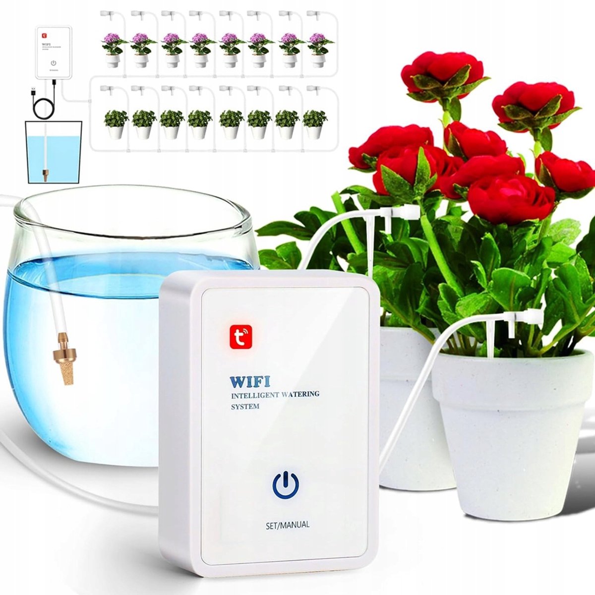 Automatisch Bewateringssysteem met WIFI - Druppelirrigatieset voor Potplanten en Balkon