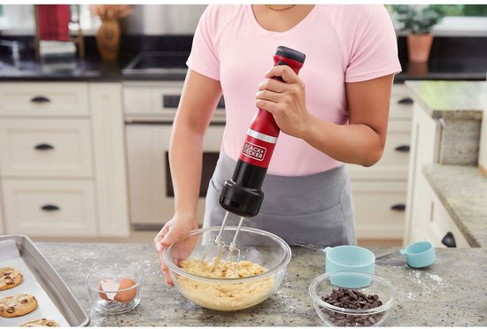 Black & Decker BCKM1014KR-QW 0,7 l Staafmixer Rood, Roestvrijstaal van Merkloos — afbeelding 5