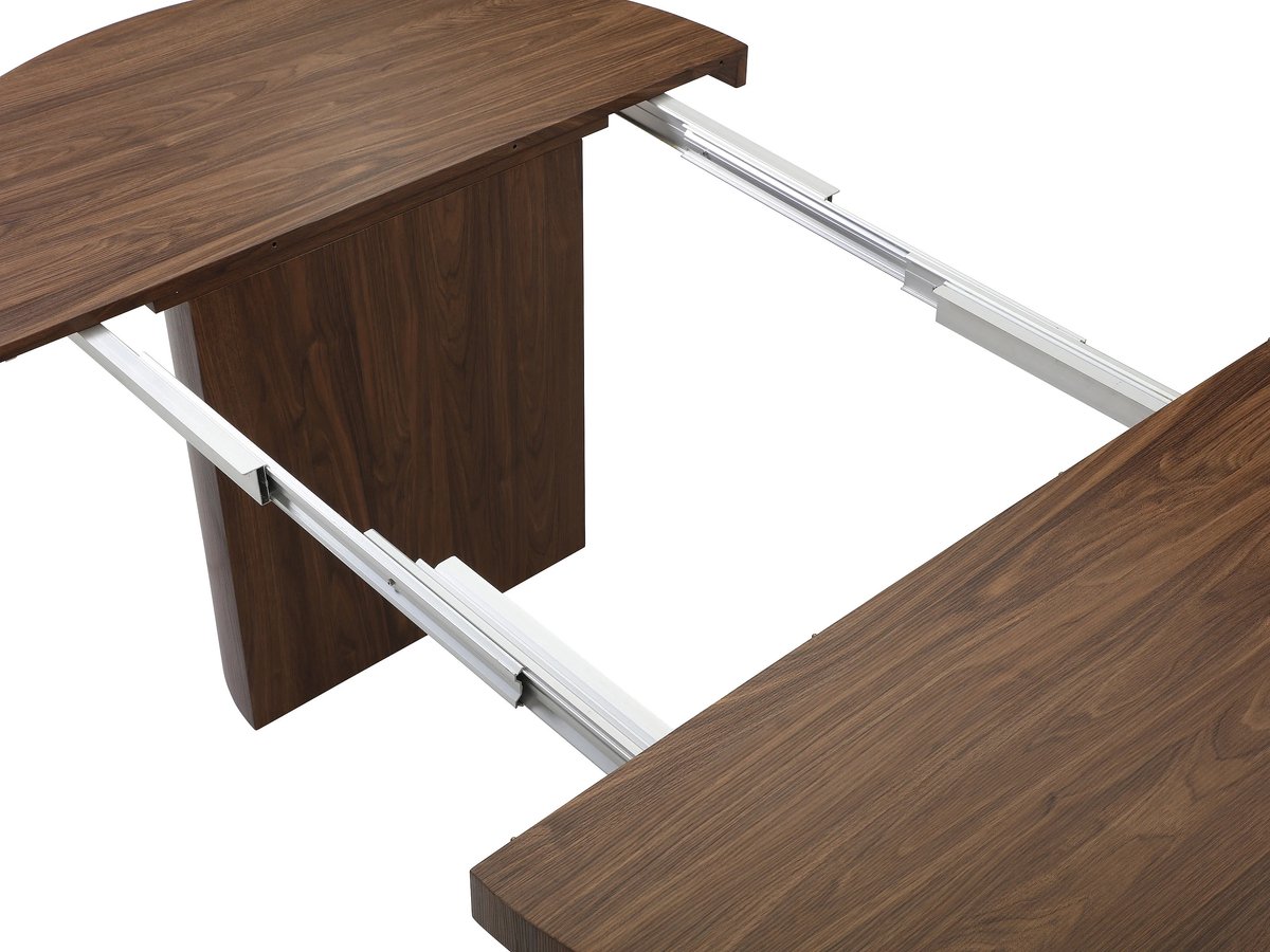 Uitschuifbare Eettafel SIDRINA Deluxe 120-240x120x76 cm – MDF Donker Natuurlijk – 4 tot 12 Personen – Verwijderbare Verlengstukken – Abkantoor