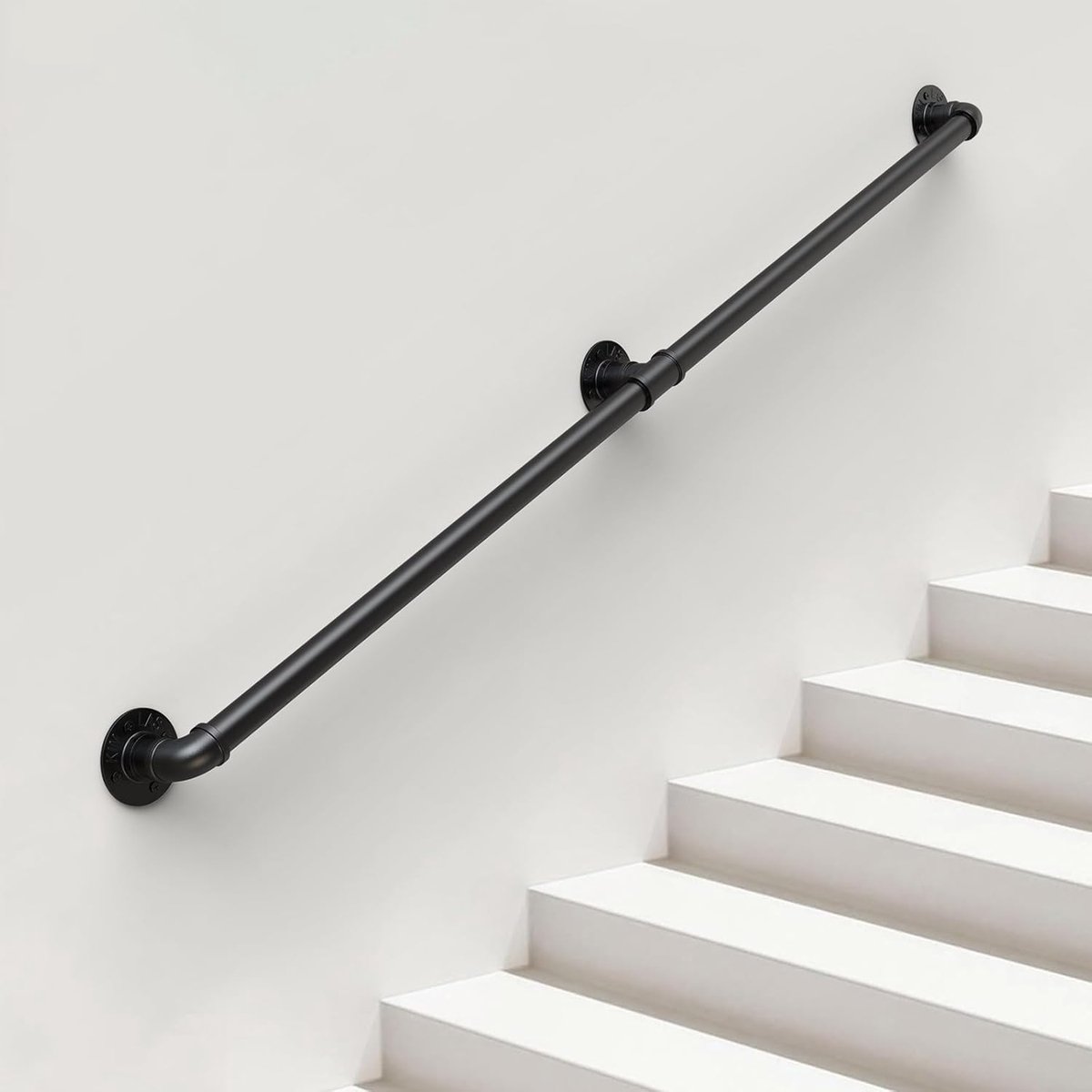 Trap Leuning - Antislip Handgreep - Veiligheid Binnen - Stevig Gemonteerd - 150cm Lengte - Zwart