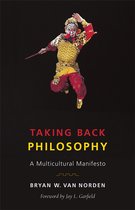 Boekomslag van 'Taking Back Philosophy: A Multicultural Manifesto' met een artiest in traditionele kleding, springend tegen een zwarte achtergrond.