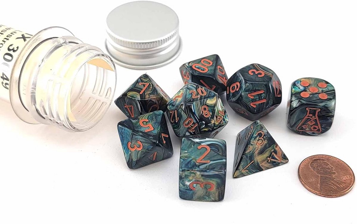 Dobbelstenen Set - Spelonderdelen - Tabletop Gaming - Limited Edition - 16mm - Oranje Cijfers