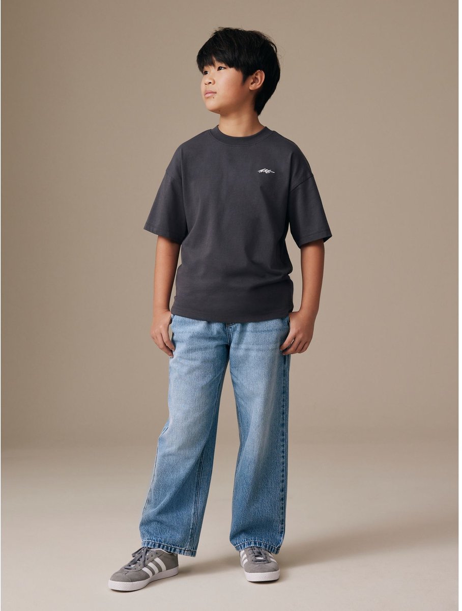 Next - Jongens - Jeans met brede pasvorm en elastische taille - Blauw