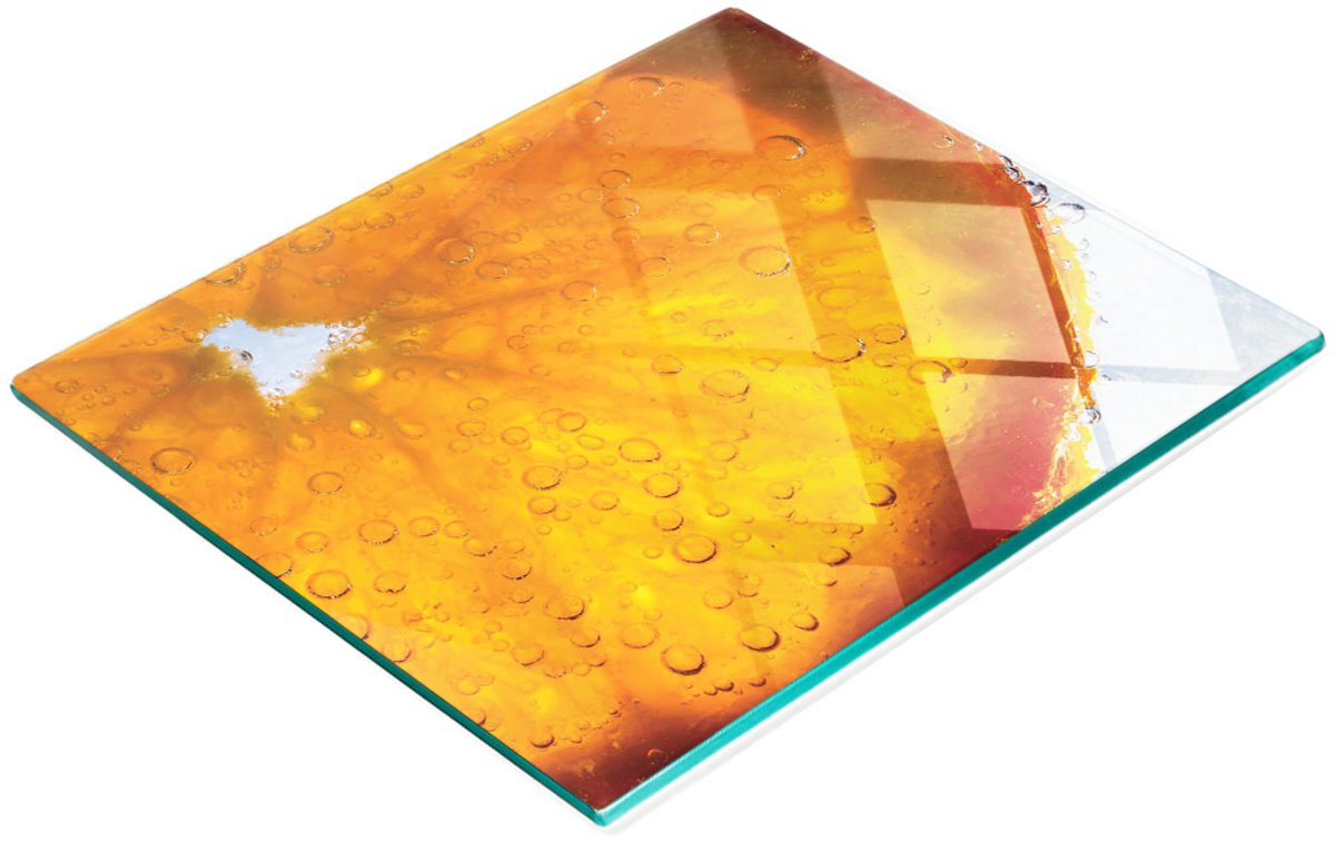 Glazen snijplank met decoratieve oranje afbeeldingen, 60x52 cm