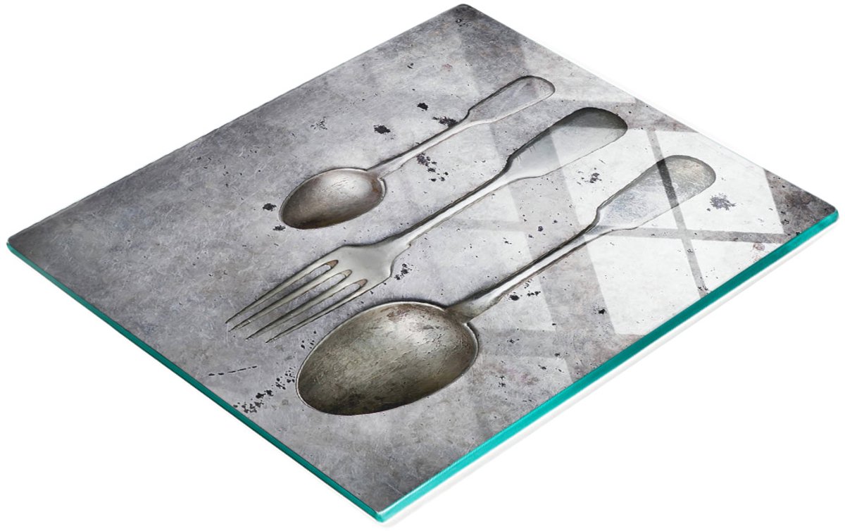 Decoratieve glazen snij- en serveerplank voor in de keuken, 60x52 cm