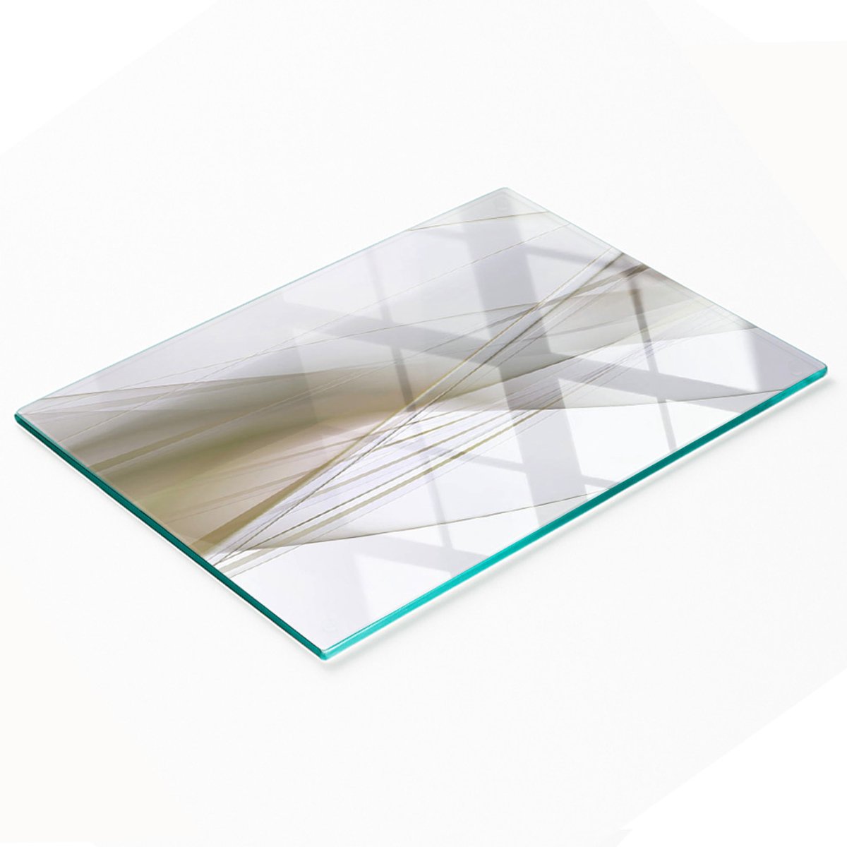 Duurzame en stijlvolle glazen snijplank met abstract patroon, 80x52 cm