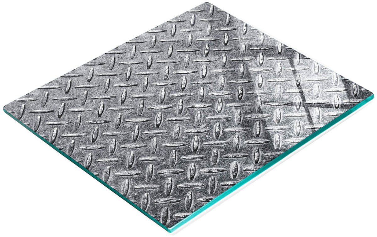Multifunctionele decoratieve glazen en metalen snijplank voor de keuken, 60x52 cm