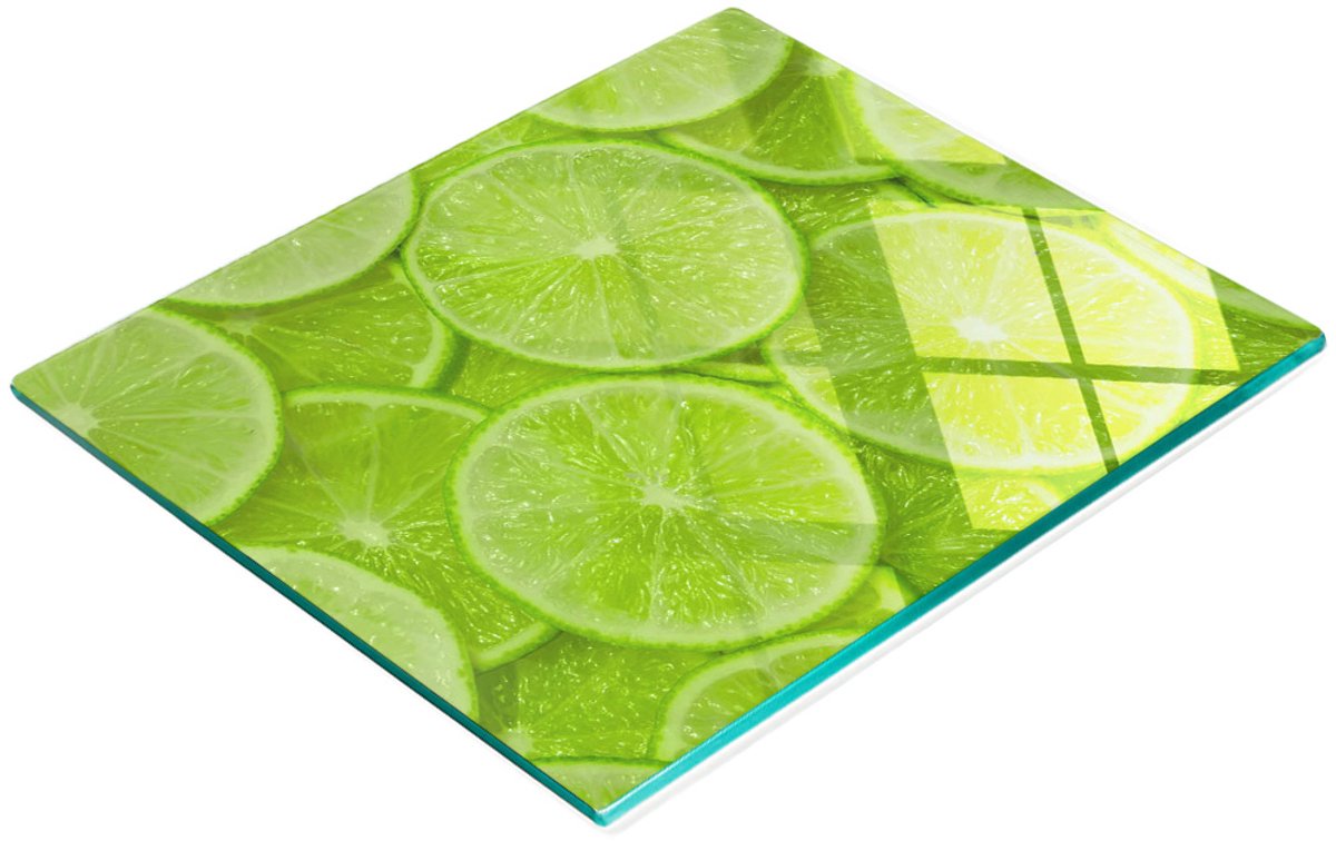 Decoratieve snijplank van gehard glas voor het snijden van kalk, 60x52 cm