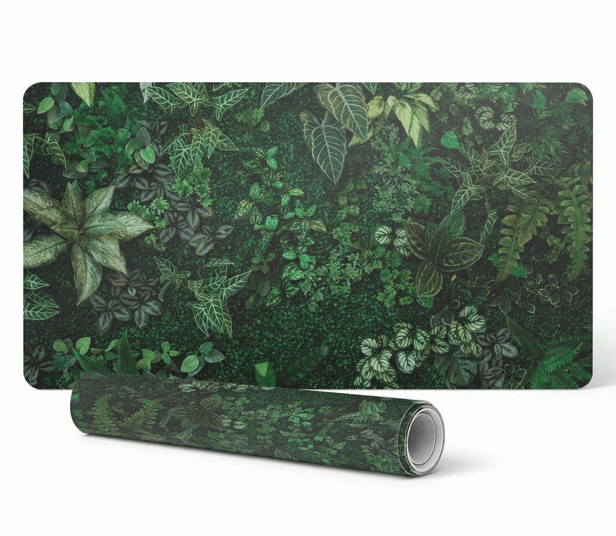 Beschermmat voor gamingtoetsenbord en -muis met bladmotief, 120x60 cm