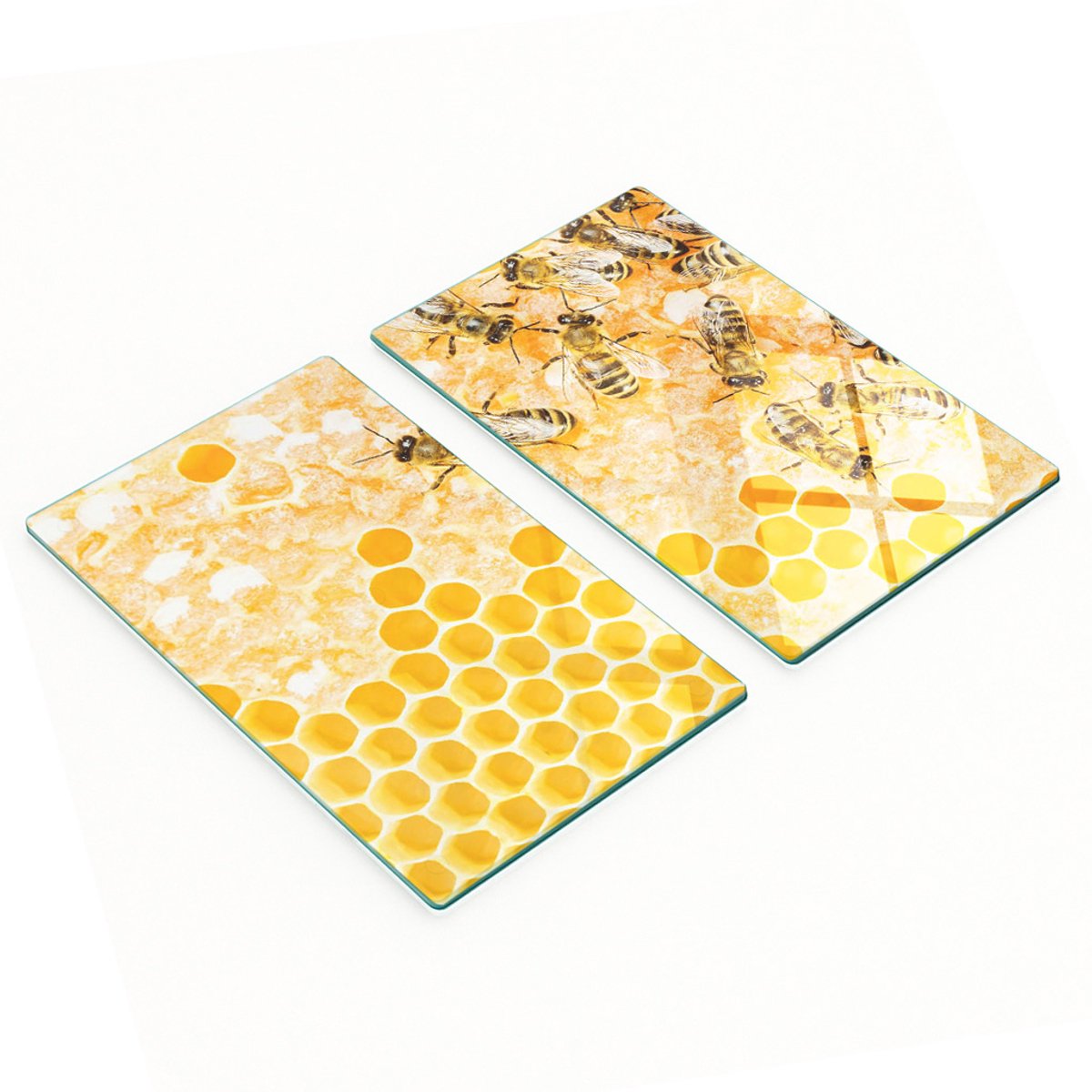 Duurzame en stijlvolle glazen borden met een bijenpatroon, 2x30x52 cm