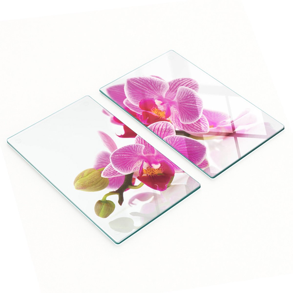 Glazen snijplanken met orchideeënmotief, 2x30x52 cm